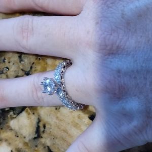 cz diamond wedding engagement set